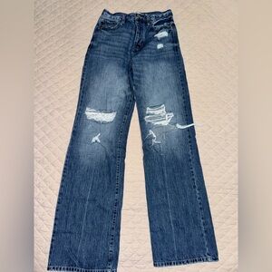 KanCan Distressed Blue Jeans, straight wide leg